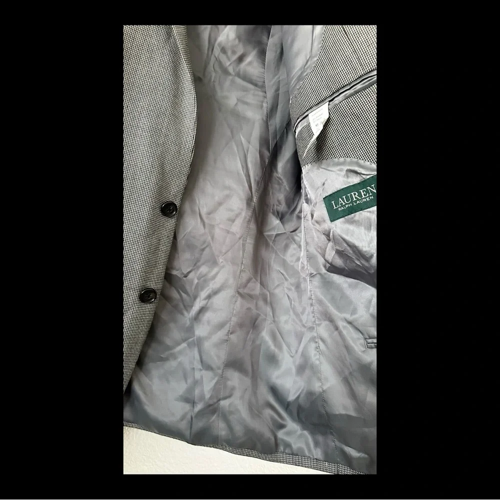Men's Lauren Ralph Lauren Gray Houndstooth Blazer Jacket 46 R‎